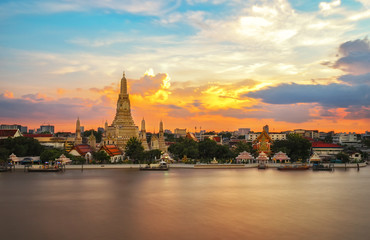 Wat Arun (Temple of Dawn) Famous temple on Chaopraya River . Bangkok,Thailand