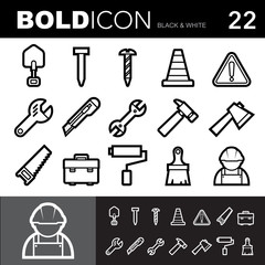 Bold line icons set.Illustration eps 10