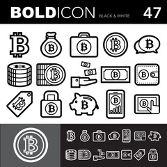 Bold line icons set.Illustration eps 10