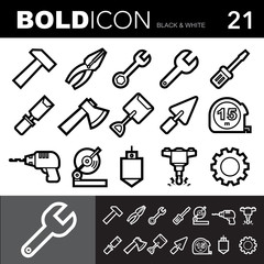 Bold line icons set.Illustration eps 10