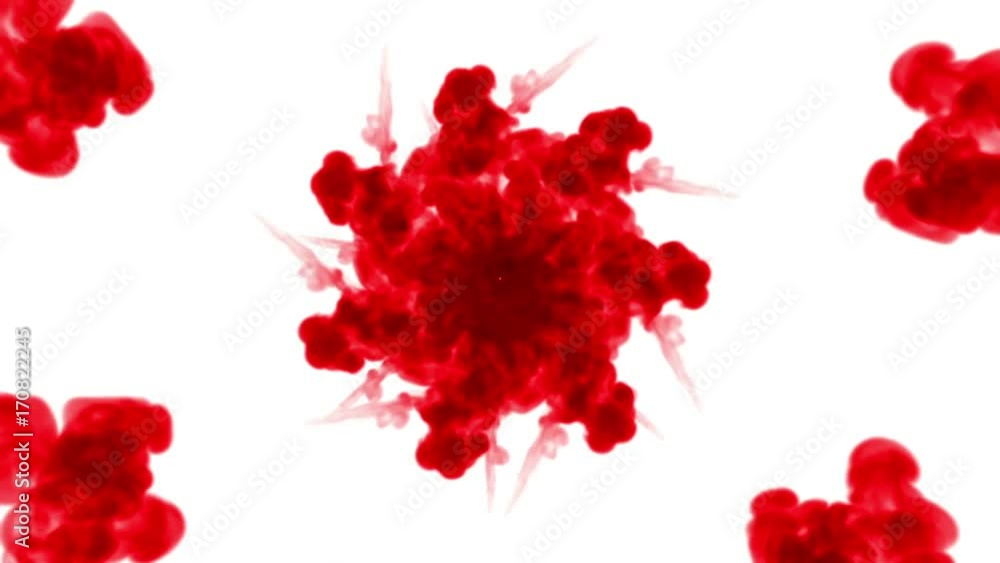 Poster color splatter in water and move in slow motion. use for inky background or backdrop with smoke or i