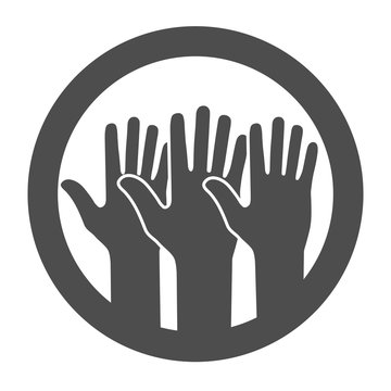 Volunteering icon concept. Circle shaped