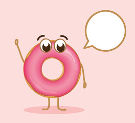 sprechender rosa donut
