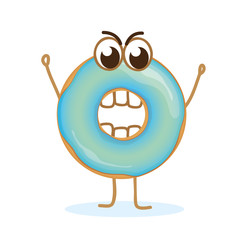 Obraz premium wütender blauer donut