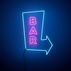 Neon sign. Vector illustration.