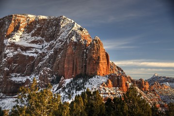 Shuntavi Butte and Timber Top Mountain in Winter From Kolob View Point
