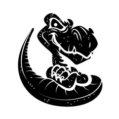 Cartoon Dragon Vector Silhouette