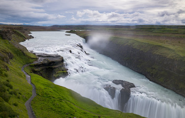 Gullfoss Waterfall, Iceland. Gullfoss is a located in the canyon of the Hvítá river in southwest Iceland.From a roundtrip on Iceland in summer 2017