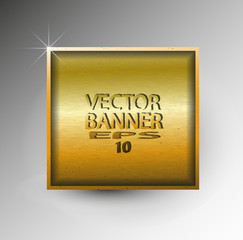 Vector abstract square banner with a gold texture