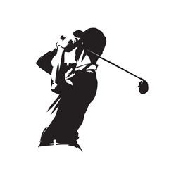 Golf player icon, golfer abstract vector silhouette - obrazy, fototapety, plakaty