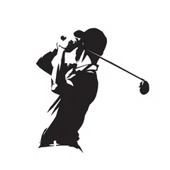 Foto auf Acrylglas Golf player icon, golfer abstract vector silhouette © michalsanca