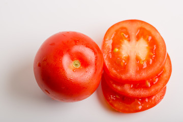 Close up of sliced tomatoes