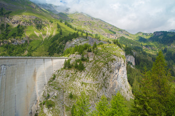 Fototapeta na wymiar View of the Tseuzier Dam in Valais, Switzerland