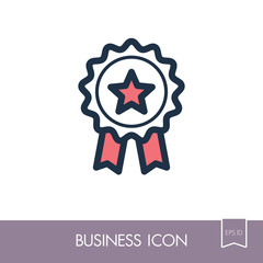 Badge icon in trendy outline. Award symbol