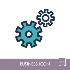 Gear outline icon. Teamwork sign