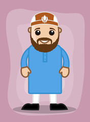 Happy Young Cartoon Sardar Character