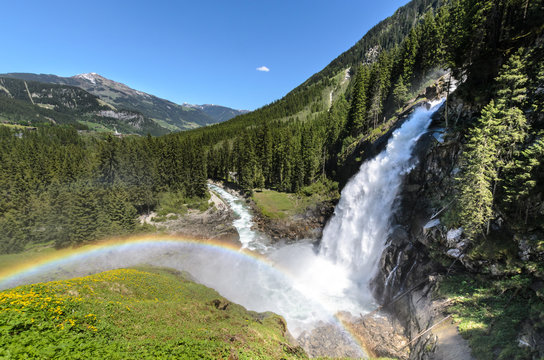 Impressive view on the krimml waterfalls in austria (Krimmler Wasserf&auml;lle)