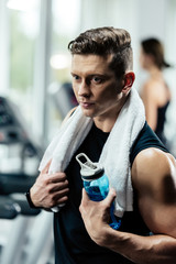 sportsman resting after training