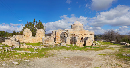 Fototapeta na wymiar Ruined monastery Of Timios Stavros In Anogyra Village in Cypros