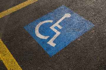 handicapped parking sign on the parking