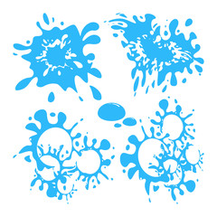 Water Drop Icon Set. Vector Raindrop Silhouette