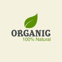 100% organic vector logo design