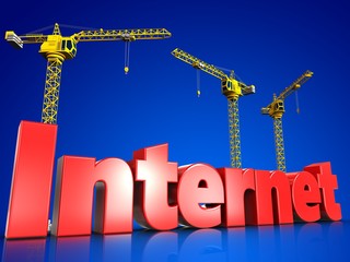 3d internet over blue