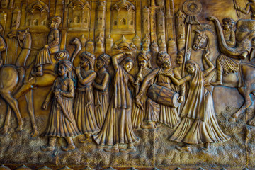 Visakhapatnam,India :Mysore Royal Procession sculpture in Delhi International Airport