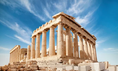 Fotobehang Athene Parthenon op de Akropolis in Athene, Griekenland