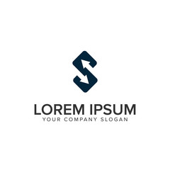 Letter S arrow logo design concept template