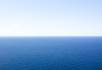 Blue sky and water of beautiful Mideterranean sea.