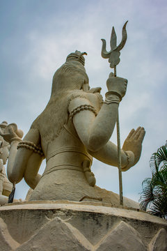 Visakhapatnam India: Shiva Parvathi statues on Kailasagiri hill in Andhra Pradesh state India