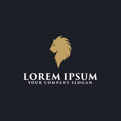luxury lion logo design concept template