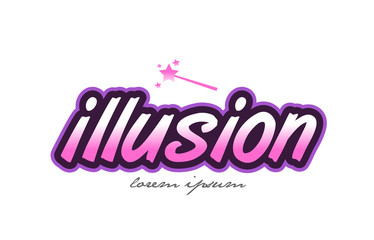 illusion word text logo icon design concept idea