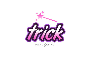 trick word text logo icon design concept idea