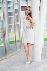 Fototapeta premium portrait of beautiful yound woman outdoors