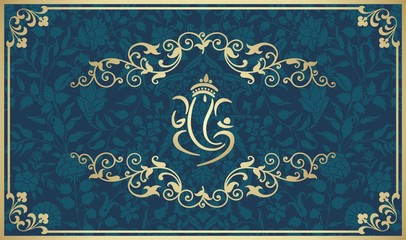 Ganesha, wedding card, royal Rajasthan, India