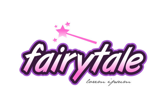 fairytale word text logo icon design concept idea