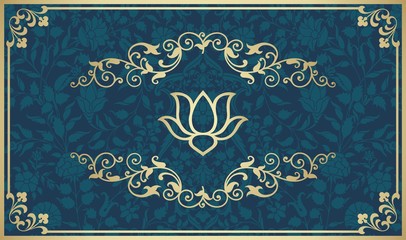 water lily, wedding card design, royal India