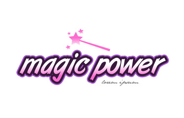 magic power word text logo icon design concept idea