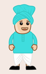 Laughing Cartoon Sardar Character