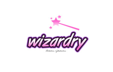 wizardry word text logo icon design concept idea