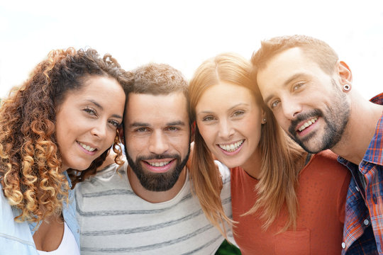 Portrait of group of friends having fun together