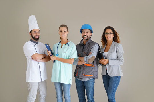 Young adults with different occupations