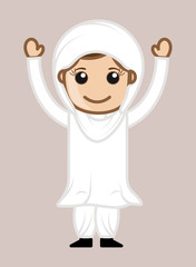 Happy Cartoon Woman Character