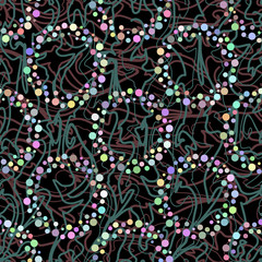 Seamless Abstract Background, Tile Pattern of Colorful Figures and Elements. Vector