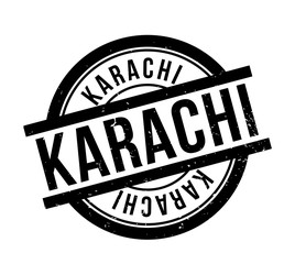 Karachi rubber stamp. Grunge design with dust scratches. Effects can be easily removed for a clean, crisp look. Color is easily changed.