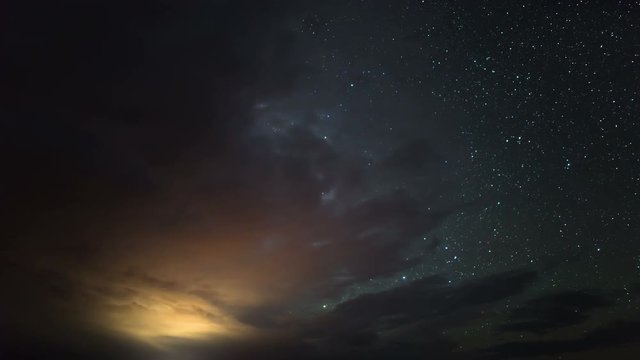 Grand Canyon North Rim Milky Way Time Lapse and Thunder Storm Clouds