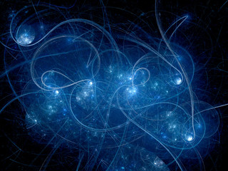 Naklejka premium Blue glowing multidimensional trajectories