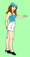 Portrait of a girl in shorts